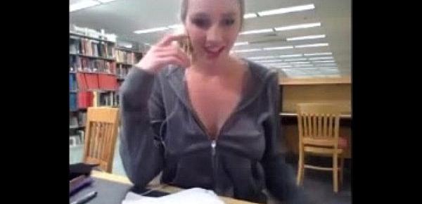  College student strips in front of cam in school library